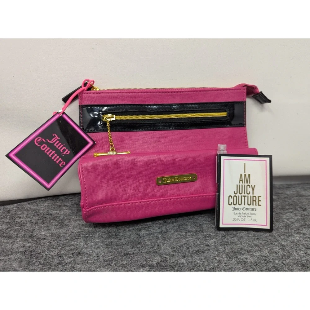 VTG Juicy Couture‎ Clutch Bag Pink with Perfume Sample New with Tags Deadstock